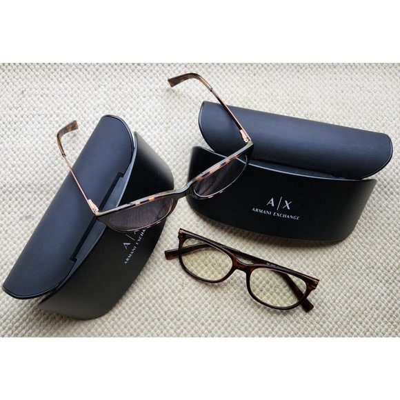 2 Armani Exchange AX 3005 8037 Eye Glasses Frames Brown Tortoise Cat 52-17 145 - Picture 1 of 10